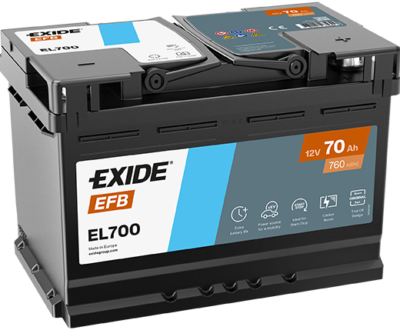 Exide Μπαταρία Αυτοκινήτου EL700 EFB START-STOP (70Ah/760A)
