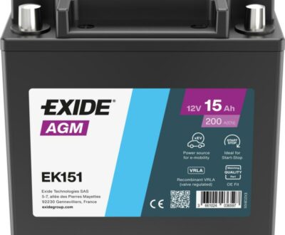 Exide Μπαταρία Αυτοκινήτου EK151 AGM (15Ah/200A)