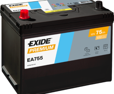 Exide Μπαταρία Αυτοκινήτου Premium EA755 (75Ah/630A)