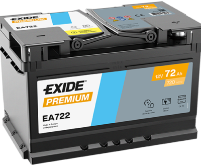 Exide Μπαταρία Αυτοκινήτου Premium EA722 (72Ah/720A)