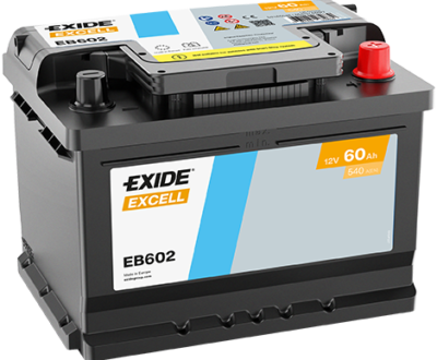 Exide Μπαταρία Αυτοκινήτου EB602 Excell (60Ah/540A/Μ242×Π175×Υ175mm/Δ)