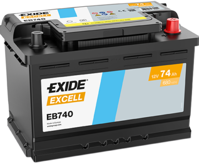 Exide Μπαταρία Αυτοκινήτου Excell EB740 (74Ah/680A)