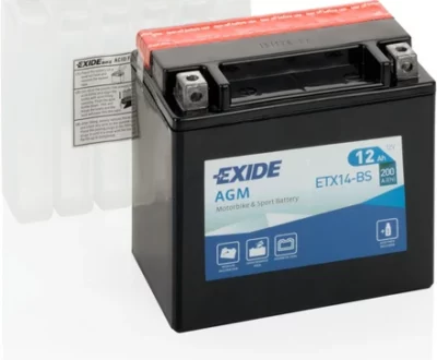 Exide Μπαταρία Μοτοσυκλέτας MOTO ETX14-BS (YTX14-BS) 12Ah 200A
