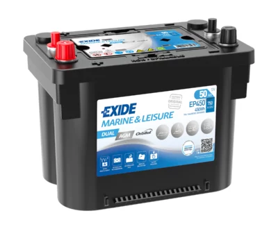 Exide Μπαταρία Σκάφους EP450 DUAL AGM Marine & Leisure (50Ah/750A/M260xΠ173xΥ206mm/Α)