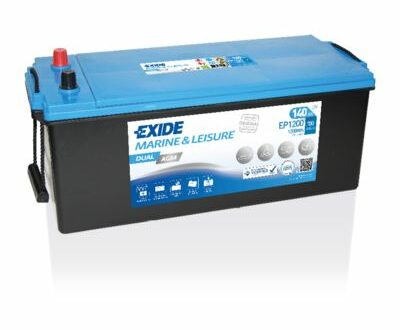 Exide Μπαταρία Σκάφους EP1200 Dual AGM Marine & Leisure (140Ah/700A/1200Wh/M513xΠ189xΥ223mm/Α)