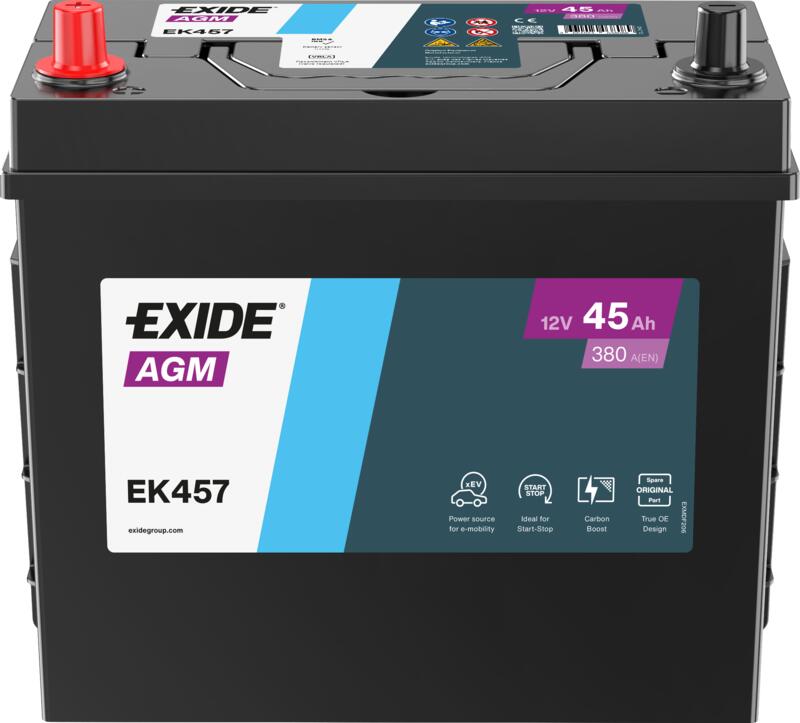Exide Μπαταρία Αυτοκινήτου EK457 AGM (45Ah/380A/Μ237xΠ127xΥ227mm/Α)